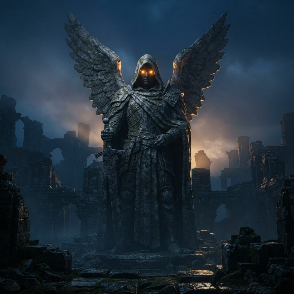 Ancient stone Watcher figure